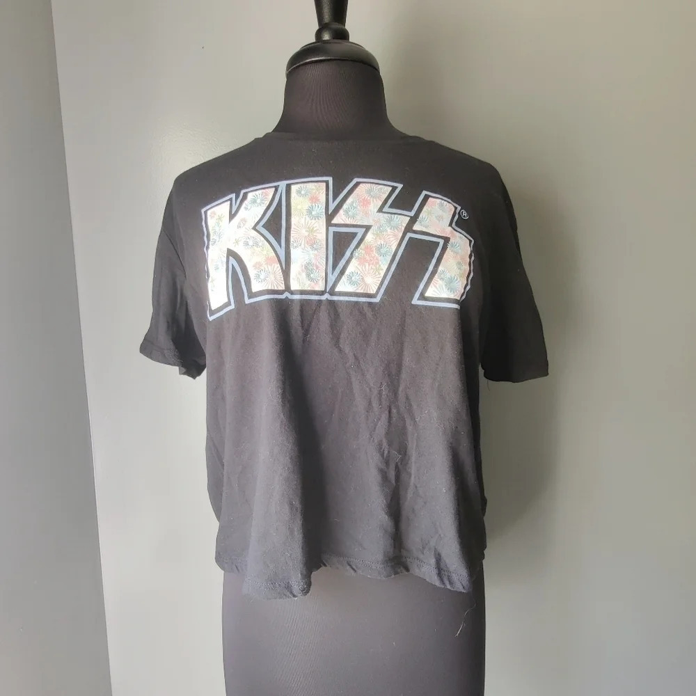 KISS Floral Band Crop Tee